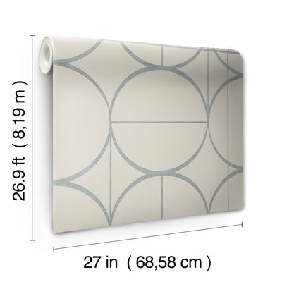 product image for Sun Circles Wallpaper in Taupe/Silver from the Modern Metals Second Edition 21