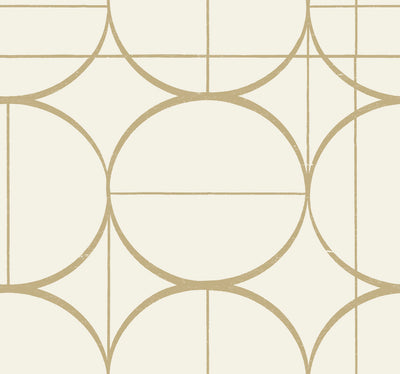 product image of Sun Circles Wallpaper in Cream/Gold from the Modern Metals Second Edition 554