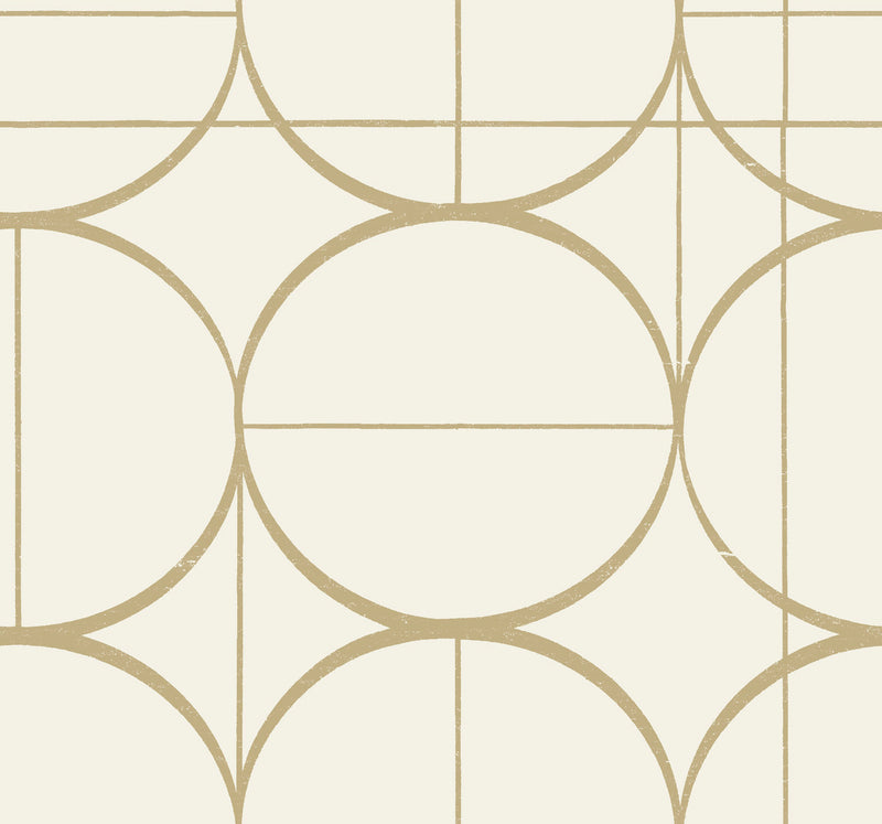 media image for Sun Circles Wallpaper in Cream/Gold from the Modern Metals Second Edition 216