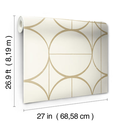 product image for Sun Circles Wallpaper in Cream/Gold from the Modern Metals Second Edition 37