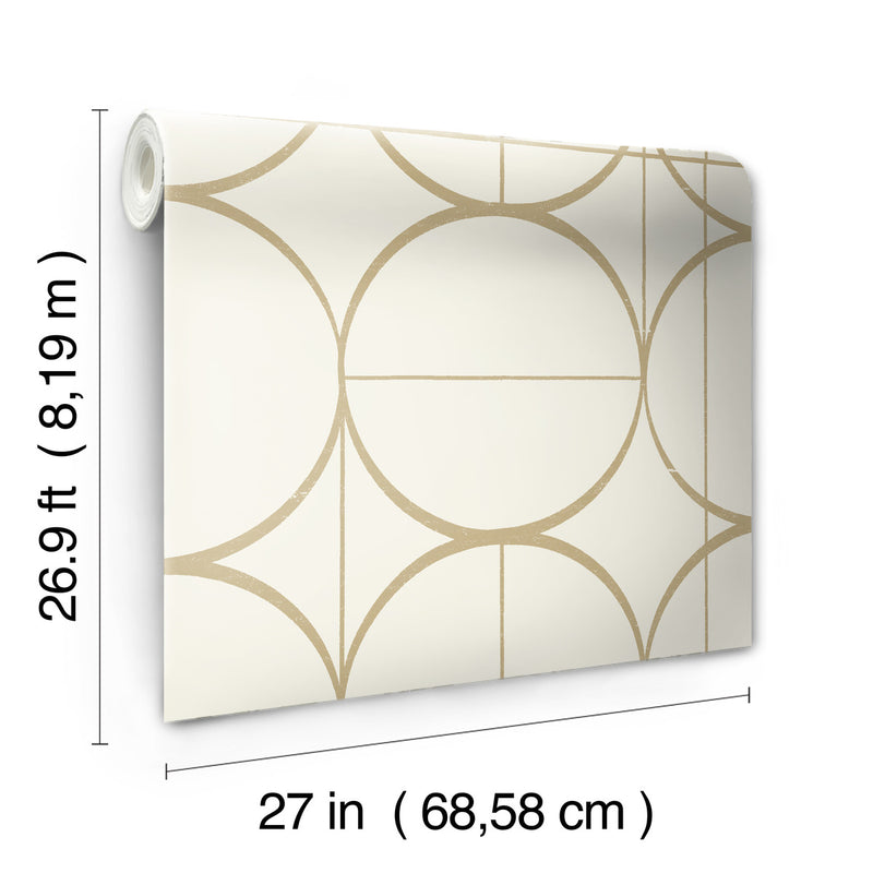 media image for Sun Circles Wallpaper in Cream/Gold from the Modern Metals Second Edition 276