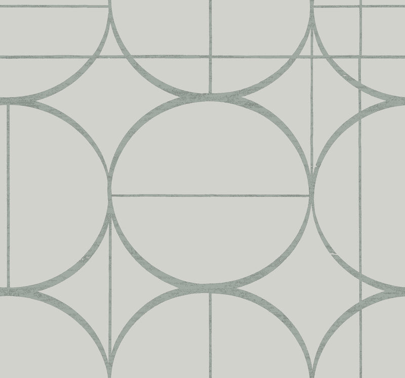 media image for Sun Circles Wallpaper in Fog/Silver from the Modern Metals Second Edition 212