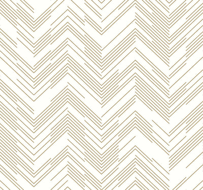 product image of Polished Chevron Wallpaper in White/Gold from the Modern Metals Second Edition 50