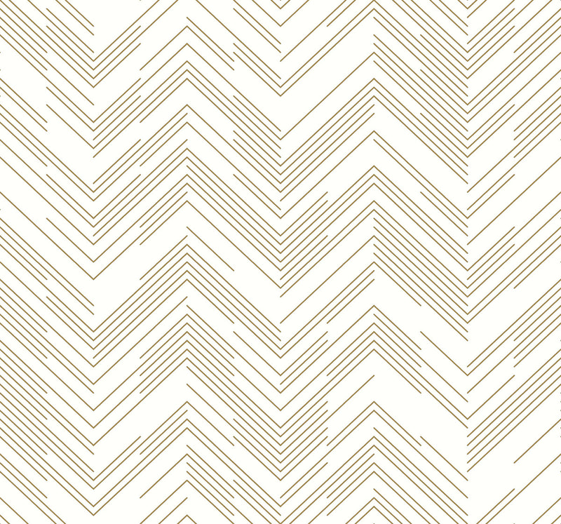 media image for Polished Chevron Wallpaper in White/Gold from the Modern Metals Second Edition 212