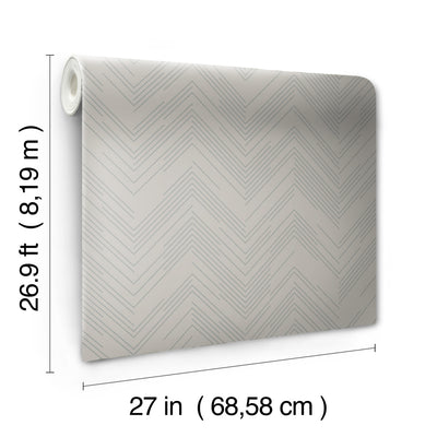 product image for Polished Chevron Wallpaper in Taupe/Silver from the Modern Metals Second Edition 46