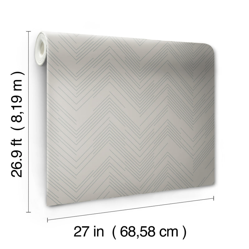 media image for Polished Chevron Wallpaper in Taupe/Silver from the Modern Metals Second Edition 222