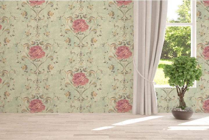 media image for Amy Turquoise Wallpaper from the Jasper Collection by Mayflower 258