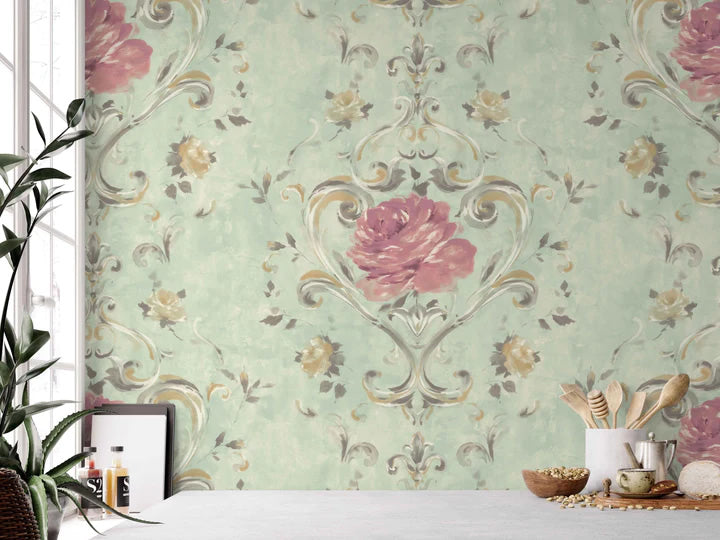 media image for Amy Turquoise Wallpaper from the Jasper Collection by Mayflower 268