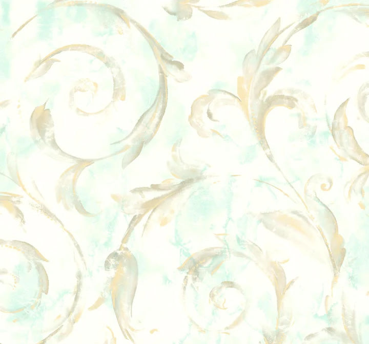 media image for Archie Turquoise/Gold Wallpaper from the Jasper Collection by Mayflower 212