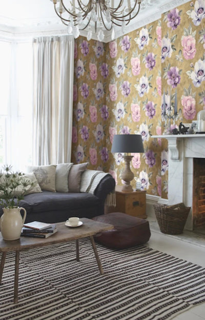 product image for Kinsley Gold/Purple Wallpaper from the Providence Collection by Mayflower 74