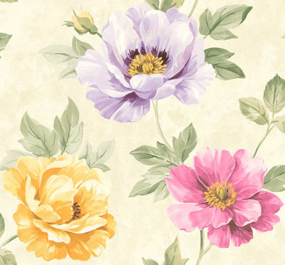 product image of Kinsley Pink/Yellow Wallpaper from the Providence Collection by Mayflower 528