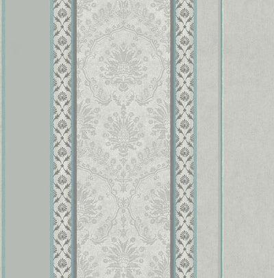 product image of Cushing Teal/Silver Wallpaper from the Providence Collection by Mayflower 555
