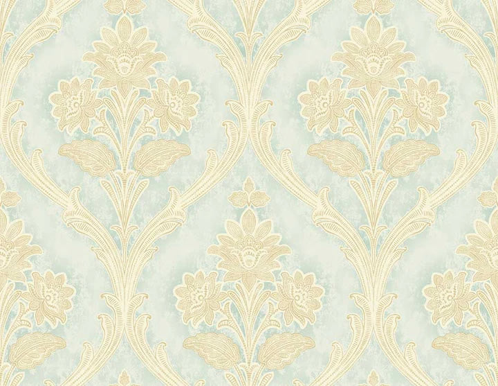 media image for Orchard Turquoise/Gold Wallpaper from the Providence Collection by Mayflower 245