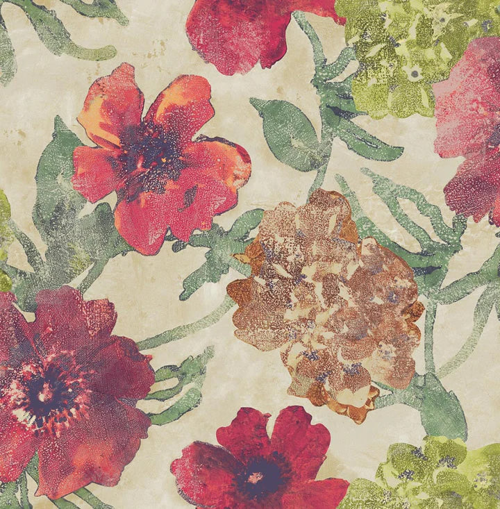 media image for Bonniefield Rouge/White Wallpaper from the Tiverton Collection by Mayflower 275