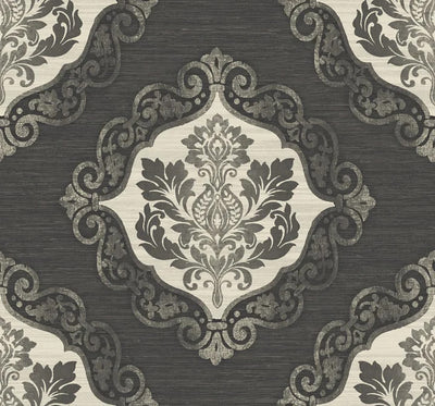 product image for Little Compton Black/Silver Wallpaper from the Tiverton Collection by Mayflower 85