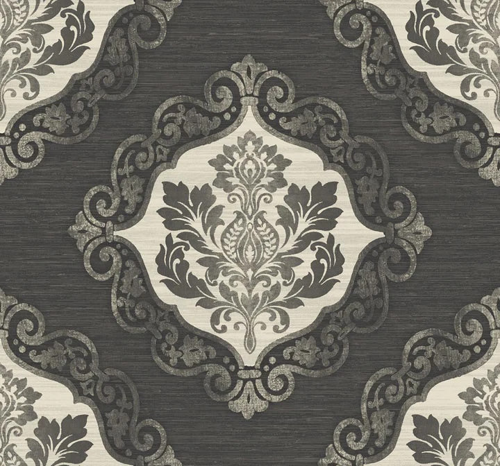 media image for Little Compton Black/Silver Wallpaper from the Tiverton Collection by Mayflower 252