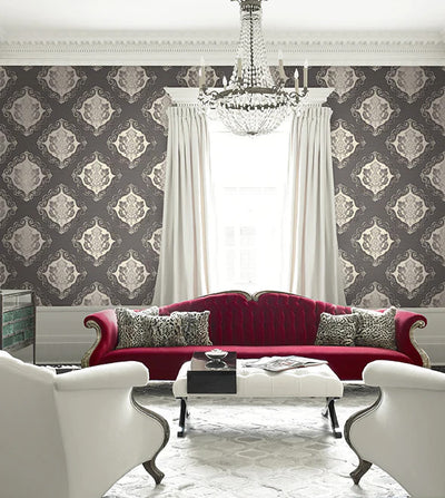 product image for Little Compton Black/Silver Wallpaper from the Tiverton Collection by Mayflower 71