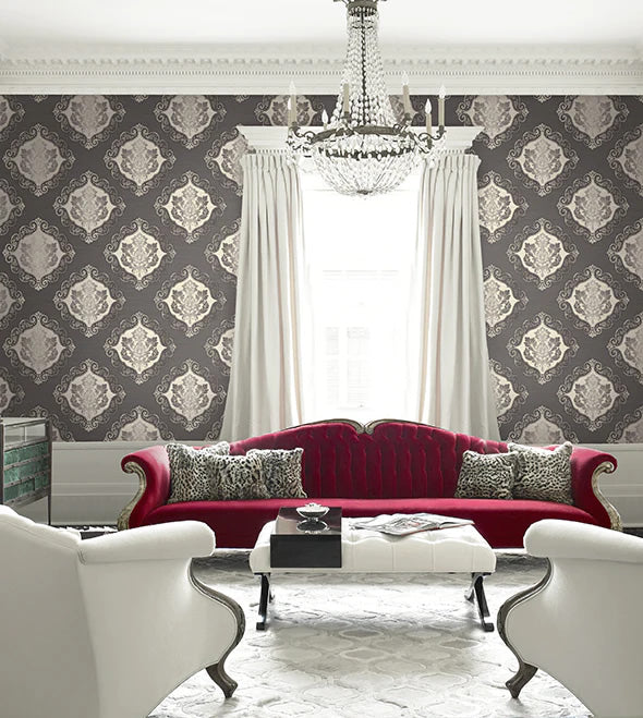 media image for Little Compton Black/Silver Wallpaper from the Tiverton Collection by Mayflower 298