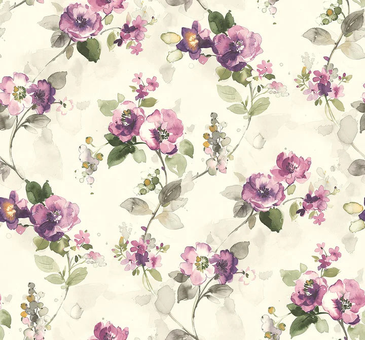 Shop Lolita Purple Wallpaper from the Romance Collection | Burke Decor