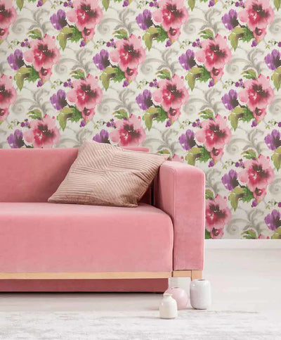 product image for Marilyn Pink/White Wallpaper from the Romance Collection by Mayflower 61