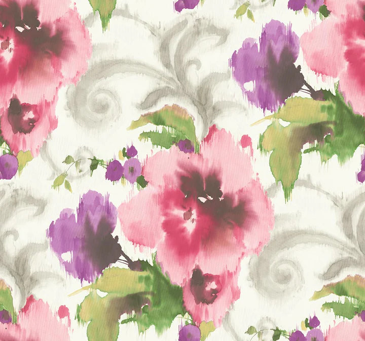 media image for Marilyn Pink/White Wallpaper from the Romance Collection by Mayflower 285