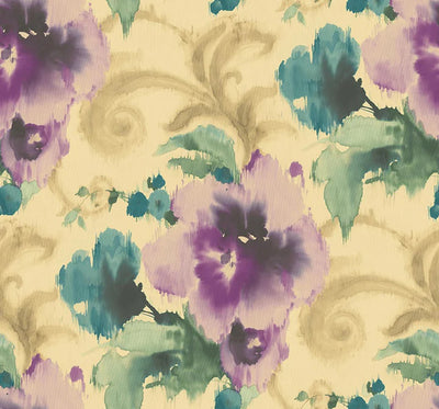 product image of Marilyn Purple/Gold Wallpaper from the Romance Collection by Mayflower 592