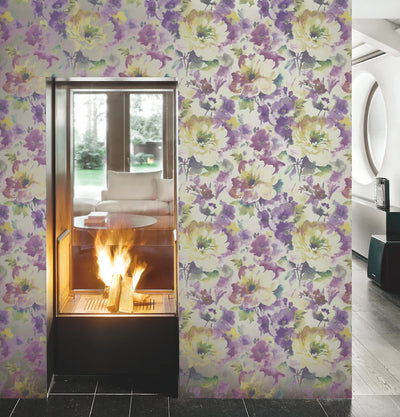 product image for Juliet Silver/Purple Wallpaper from the Romance Collection by Mayflower 25