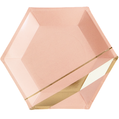 product image for Set of 8 Goddess Blush Hexagon Large Party Plates design by Harlow & Grey 74
