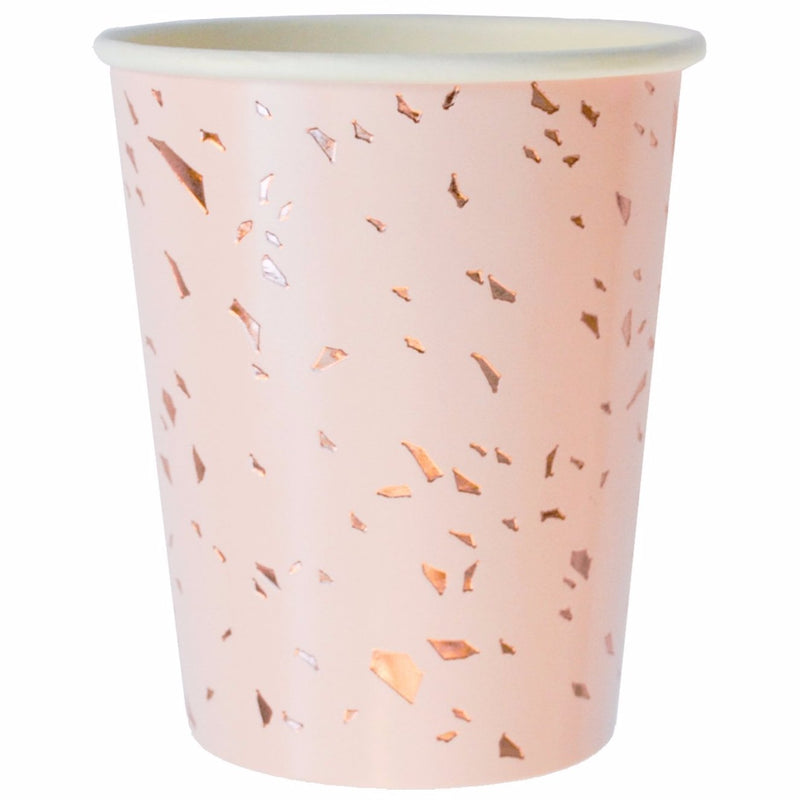 media image for Set of 8 Manhattan Rose Gold Confetti Paper Cups design by Harlow & Grey 243