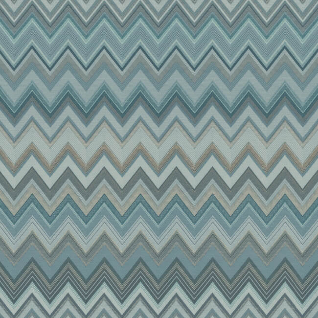 media image for Happy Zig Zag Blue Wallpaper from the Missoni 4 Collection by York Wallcoverings 223