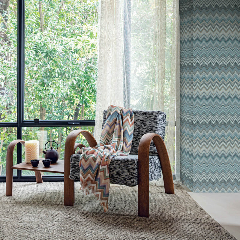 media image for Happy Zig Zag Blue Wallpaper from the Missoni 4 Collection by York Wallcoverings 251