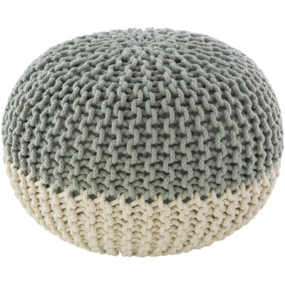 product image of Malmo MLPF-014 Knitted Pouf in Mint & White by Surya 589