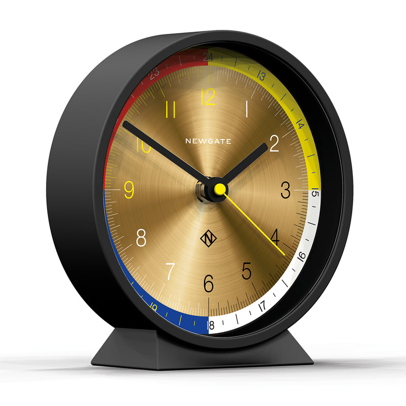 media image for m mantel in cave black and spun brass dial design by newgate 2 264