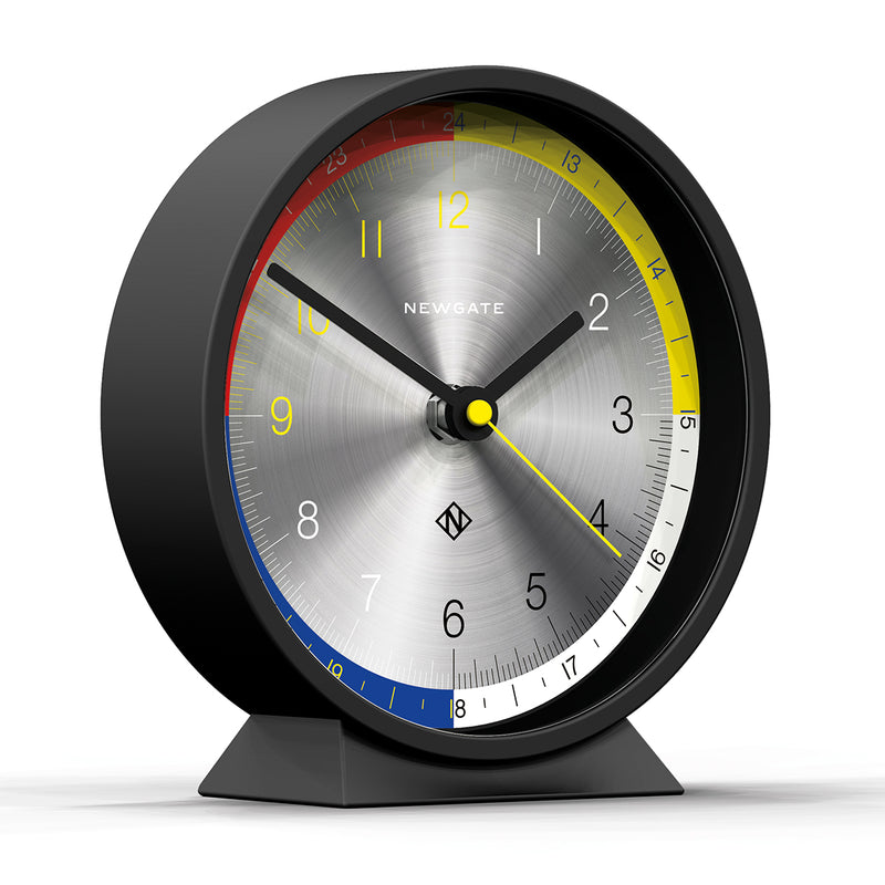 media image for mantel in cave black and spun aluminum dial design by newgate 2 290
