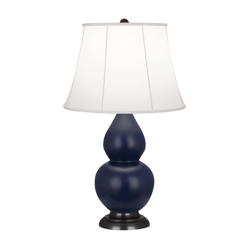 media image for matte midnight blue glazed ceramic double gourd accent lamp by robert abbey ra mmb14 5 234