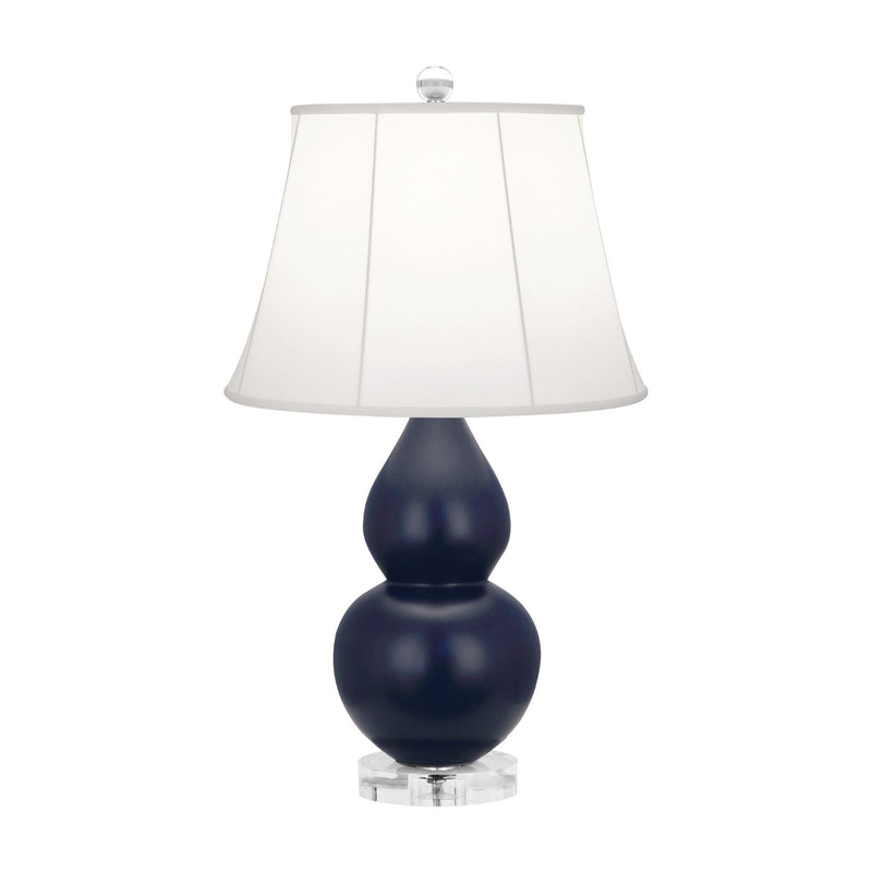 media image for matte midnight blue glazed ceramic double gourd accent lamp by robert abbey ra mmb14 7 260