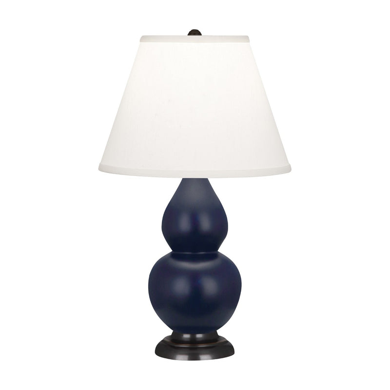 media image for matte midnight blue glazed ceramic double gourd accent lamp by robert abbey ra mmb14 6 213