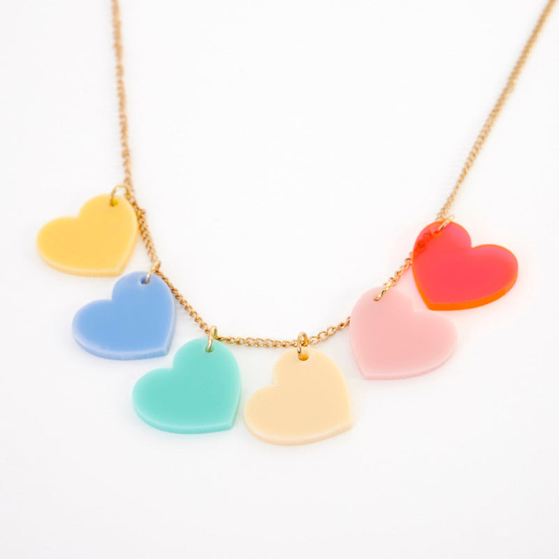 media image for rainbow hearts necklace by meri meri mm 218404 1 268