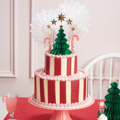 product image for christmas honeycomb cake topper set by meri meri mm 225216 4 80