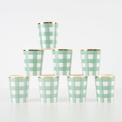 product image for green gingham partyware by meri meri mm 225288 2 75