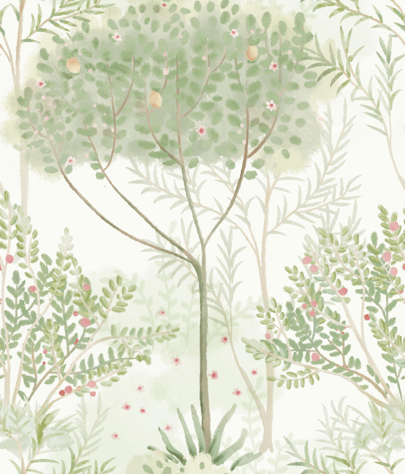 media image for Orchard Wallpaper in White/Green from the Mediterranean Collection by York Wallcoverings 294