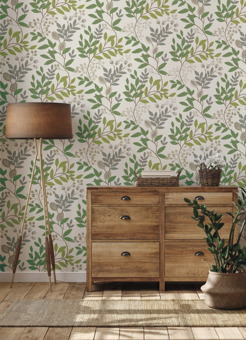 media image for Eden Retreat Wallpaper in Beige/Green from the Mediterranean Collection by York Wallcoverings 223