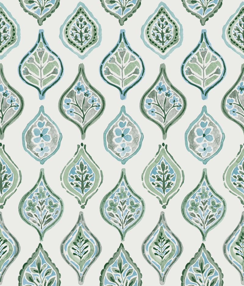 media image for Marketplace Motif Wallpaper in Pale Grey/Green from the Mediterranean Collection by York Wallcoverings 230