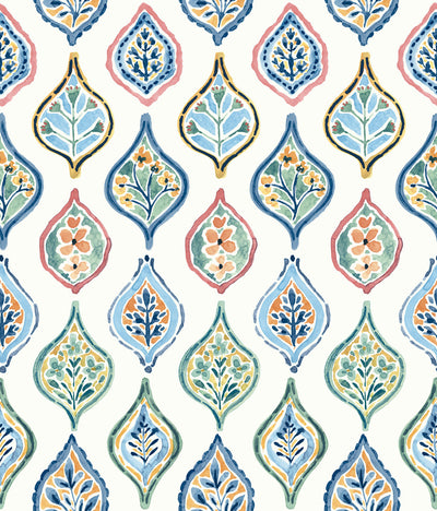 product image of Marketplace Motif Wallpaper in White/Multi from the Mediterranean Collection by York Wallcoverings 582