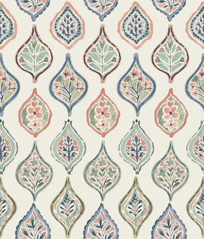 product image for Marketplace Motif Wallpaper in Off White/Green/Pink from the Mediterranean Collection by York Wallcoverings 73