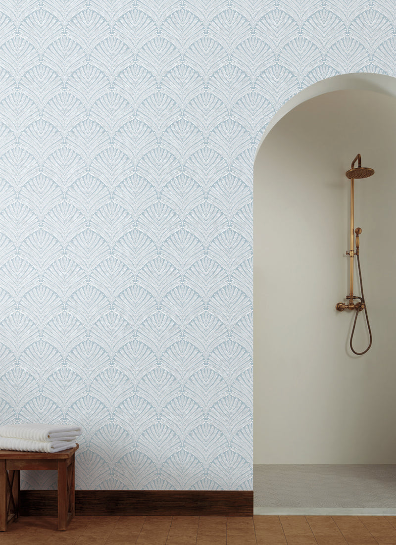 media image for Beachcomber Wallpaper in Blue/White from the Mediterranean Collection by York Wallcoverings 235