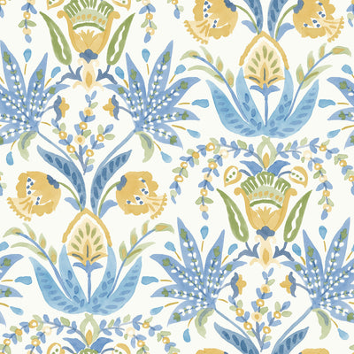 product image for Seaside Jacobean Wallpaper in White/Yellow/Blue from the Mediterranean Collection by York Wallcoverings 68