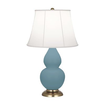 product image of matte steel blue glazed ceramic double gourd accent lamp by robert abbey ra mob14 1 514