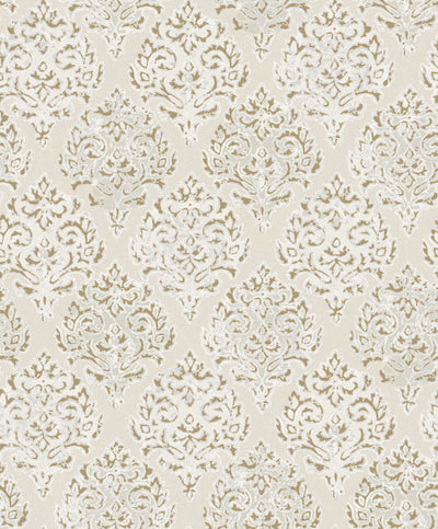 product image for Modern Damask Mottled Wallpaper in Gold/Neutral 15