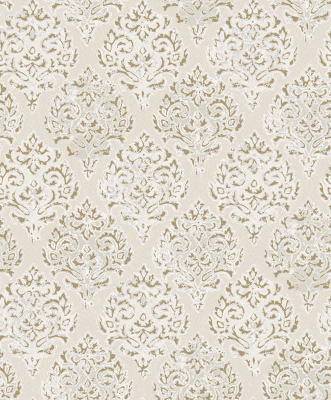 media image for Modern Damask Mottled Wallpaper in Gold/Neutral 253